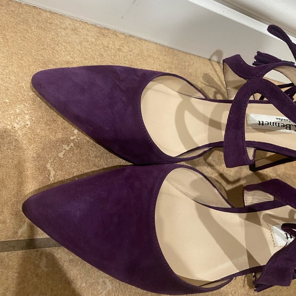 L.K.Bennett London Purple Suede 3inch Heels With Strap Made In Spain Sz36 - Picture 12 of 13
